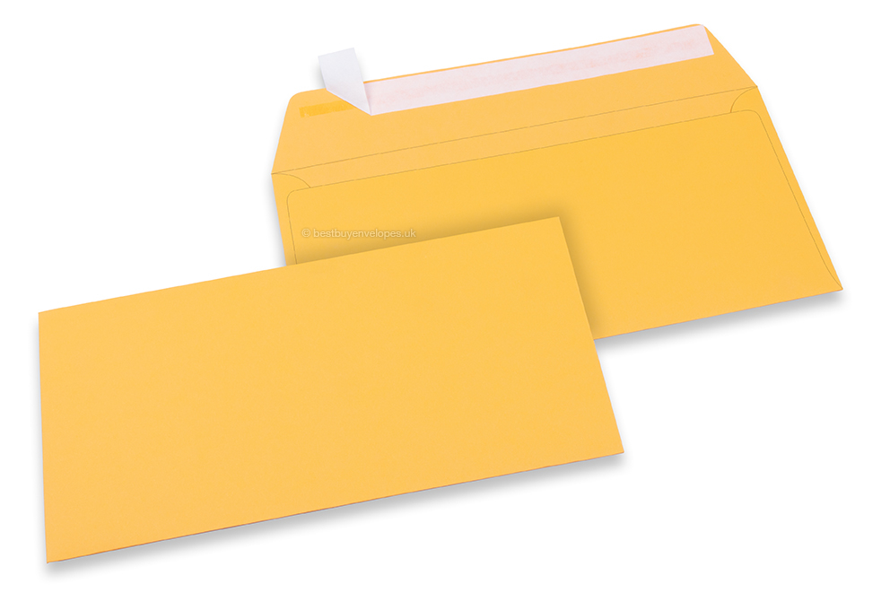 Gold-yellow coloured paper envelopes - 110 x 220 mm