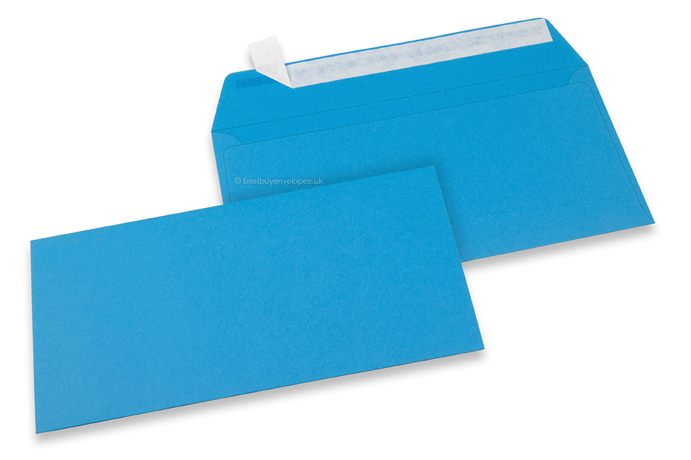Ocean blue coloured paper envelopes - 110 x 220 mm