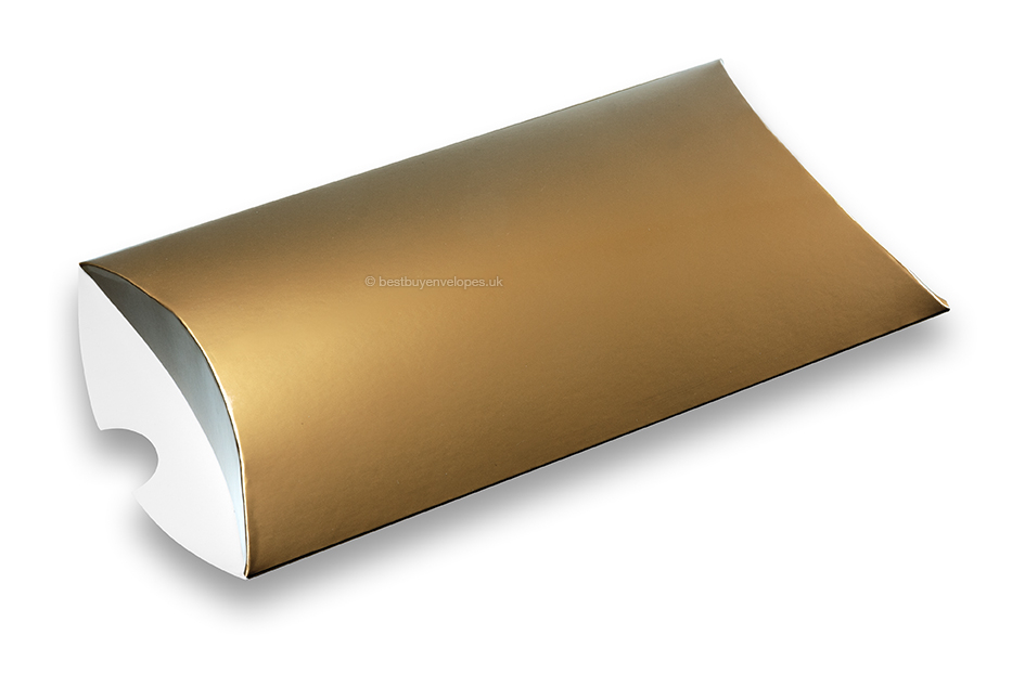 Gold coloured pillow boxes
