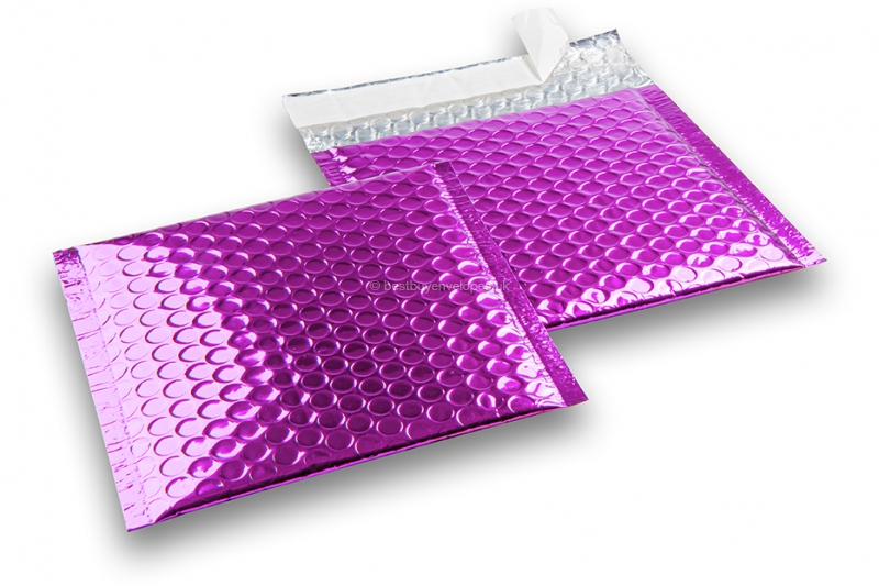 Purple - metallic air-cushioned envelopes, square