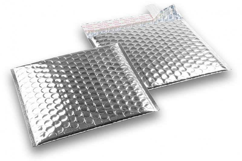 Silver - metallic air-cushioned envelopes, square